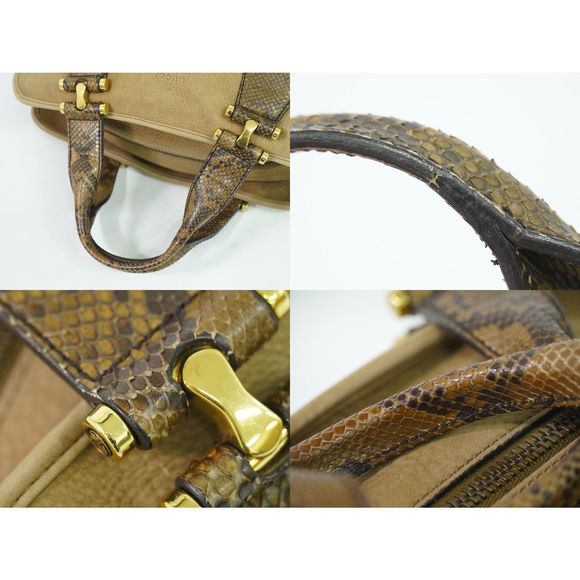 Gucci Python Leather Handbag Beige - Picture 5 of 9